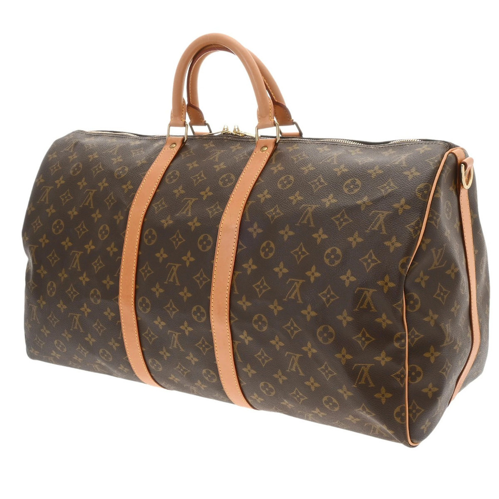 Louis Vuitton Bag Canvas Boston Bandoulire Brown Keepall Monogram Brown